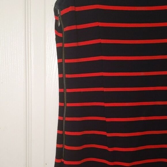 Banana Republic red navy striped dress Sz 6 - Picture 5 of 6